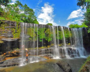 Beautiful Temam Waterfall Palembang Indonesia
